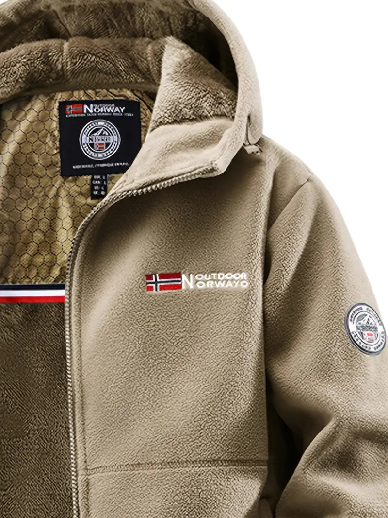 Chaqueta Térmica con Forro Polar para Hombre y Capucha Ajustable