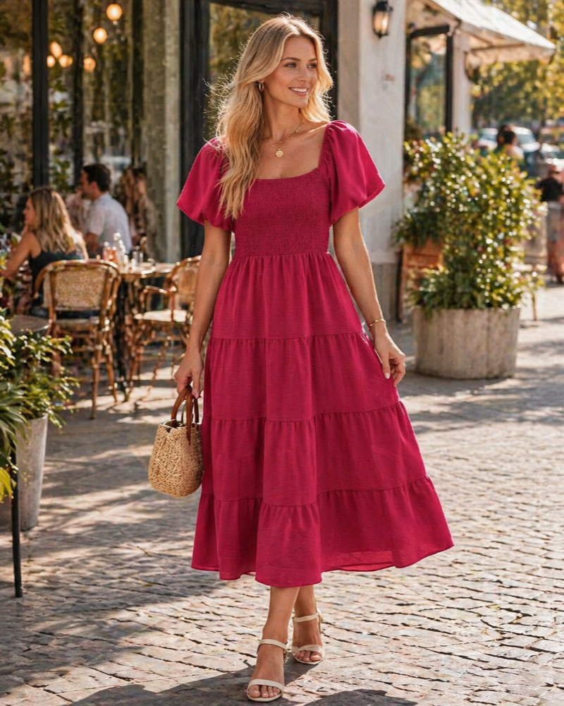 Vestido largo cruzado mujer | estilo sin mangas | corte fluido | verano | playa
