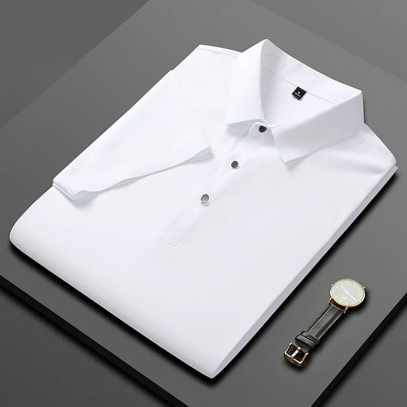 Polo de hombre elástico de alto rendimiento con secado rápido — golf