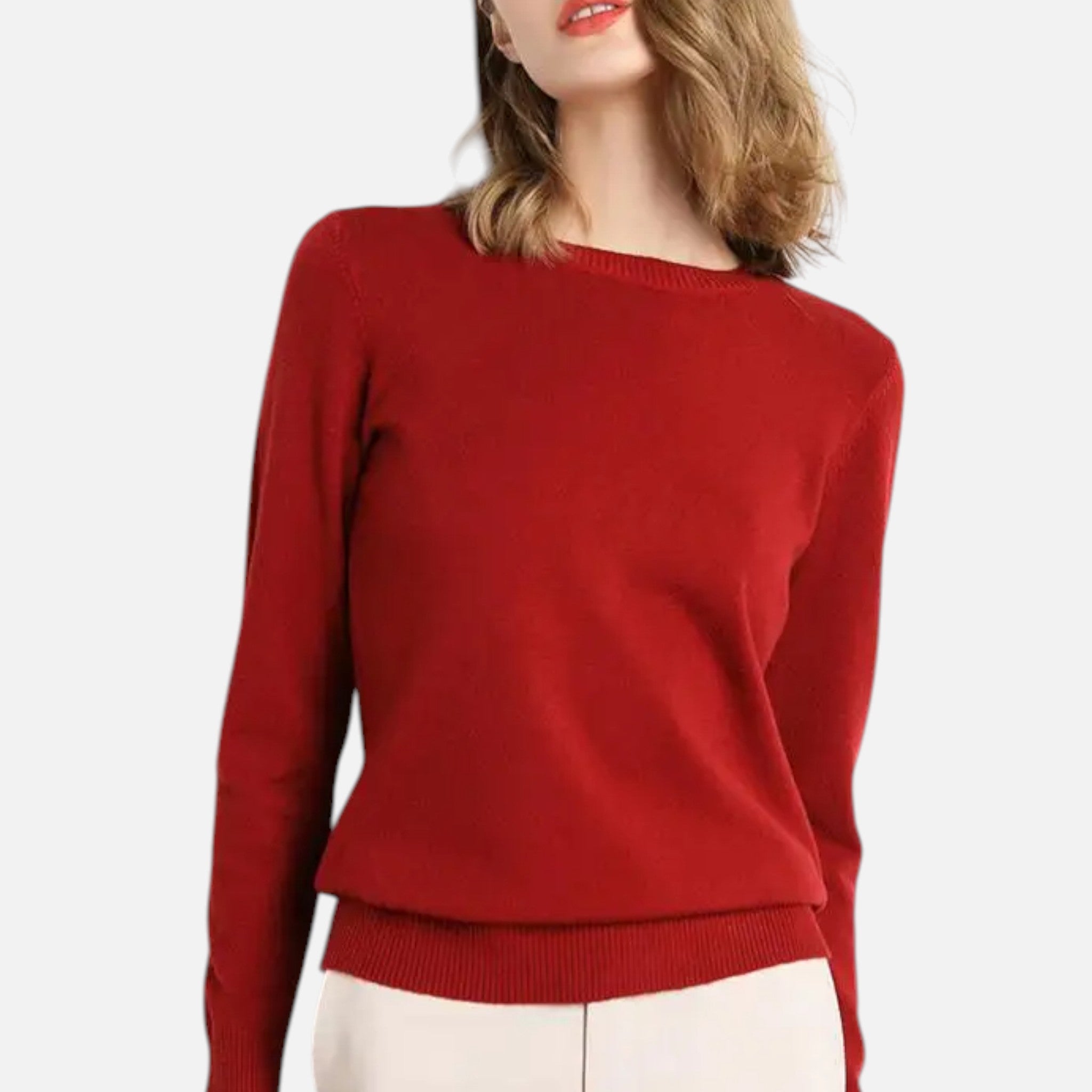 Jersey Mujer Lana Merino Cuello Redondo Slim Fit