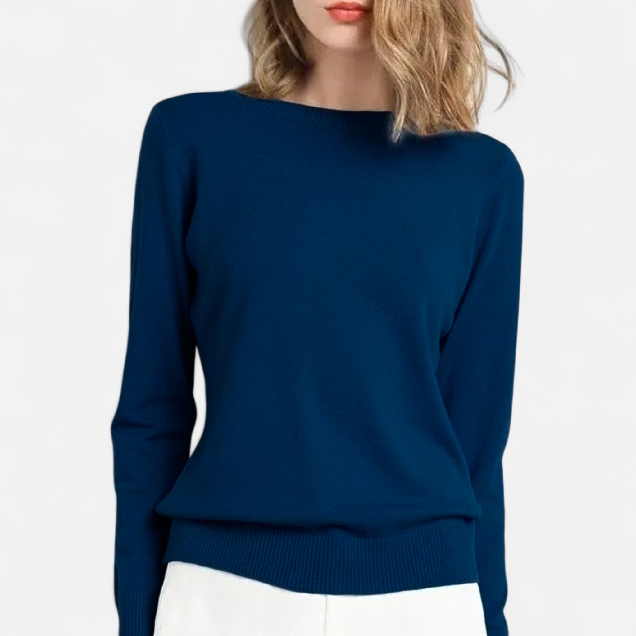 Jersey Mujer Lana Merino Cuello Redondo Slim Fit