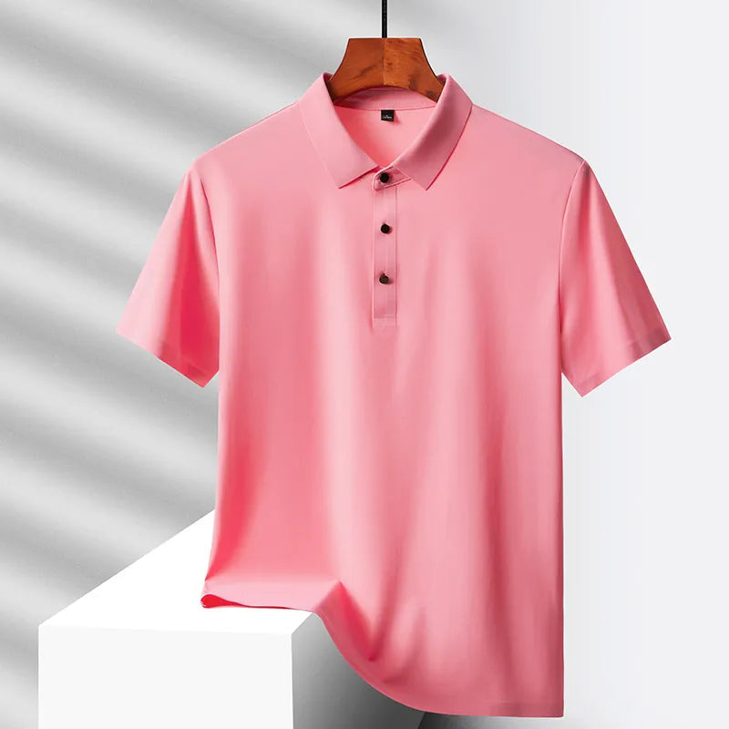 Polo de hombre elástico de alto rendimiento con secado rápido — golf
