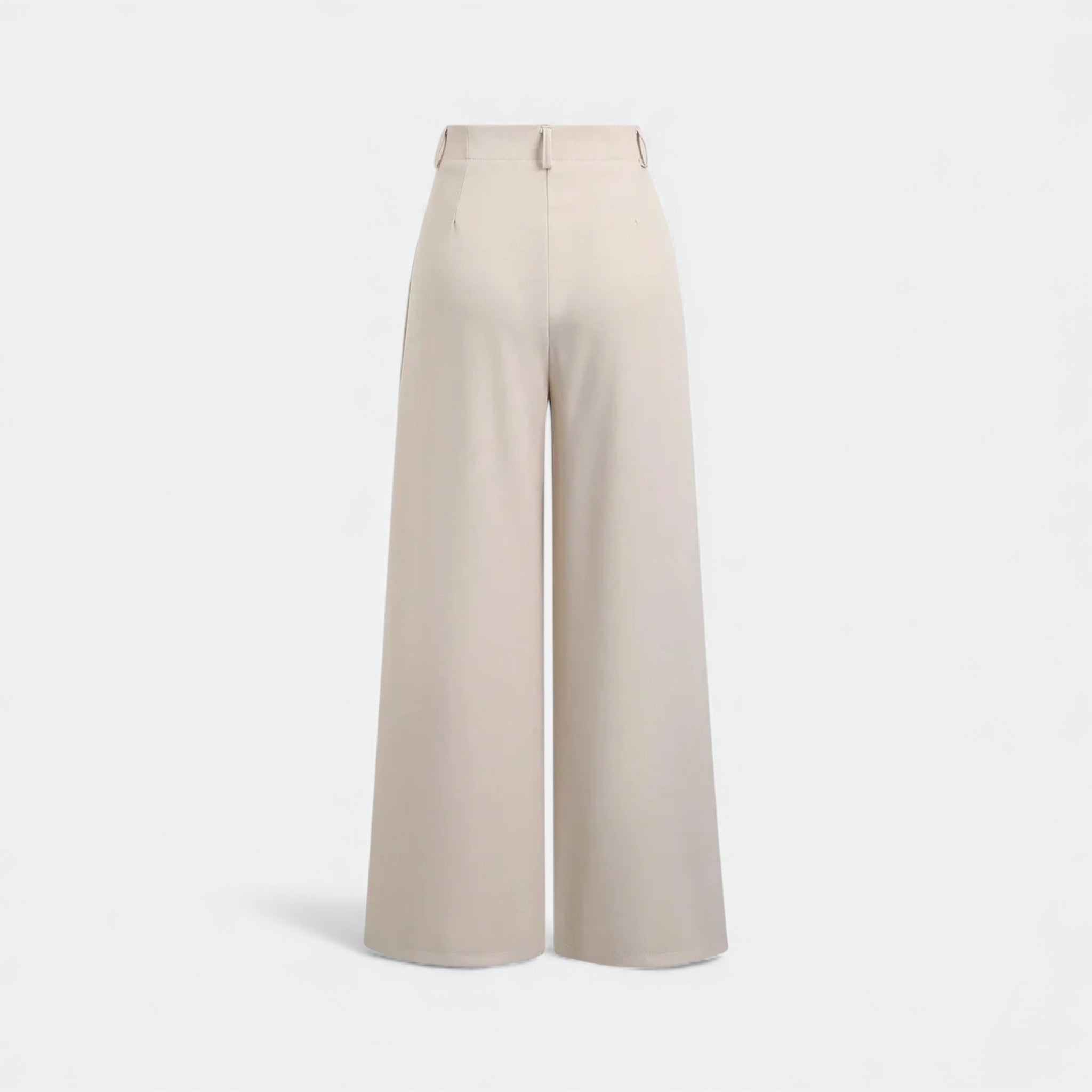 Pantalones de Pierna Ancha con Pinzas Jacquard y Cintura Alta para Mujer