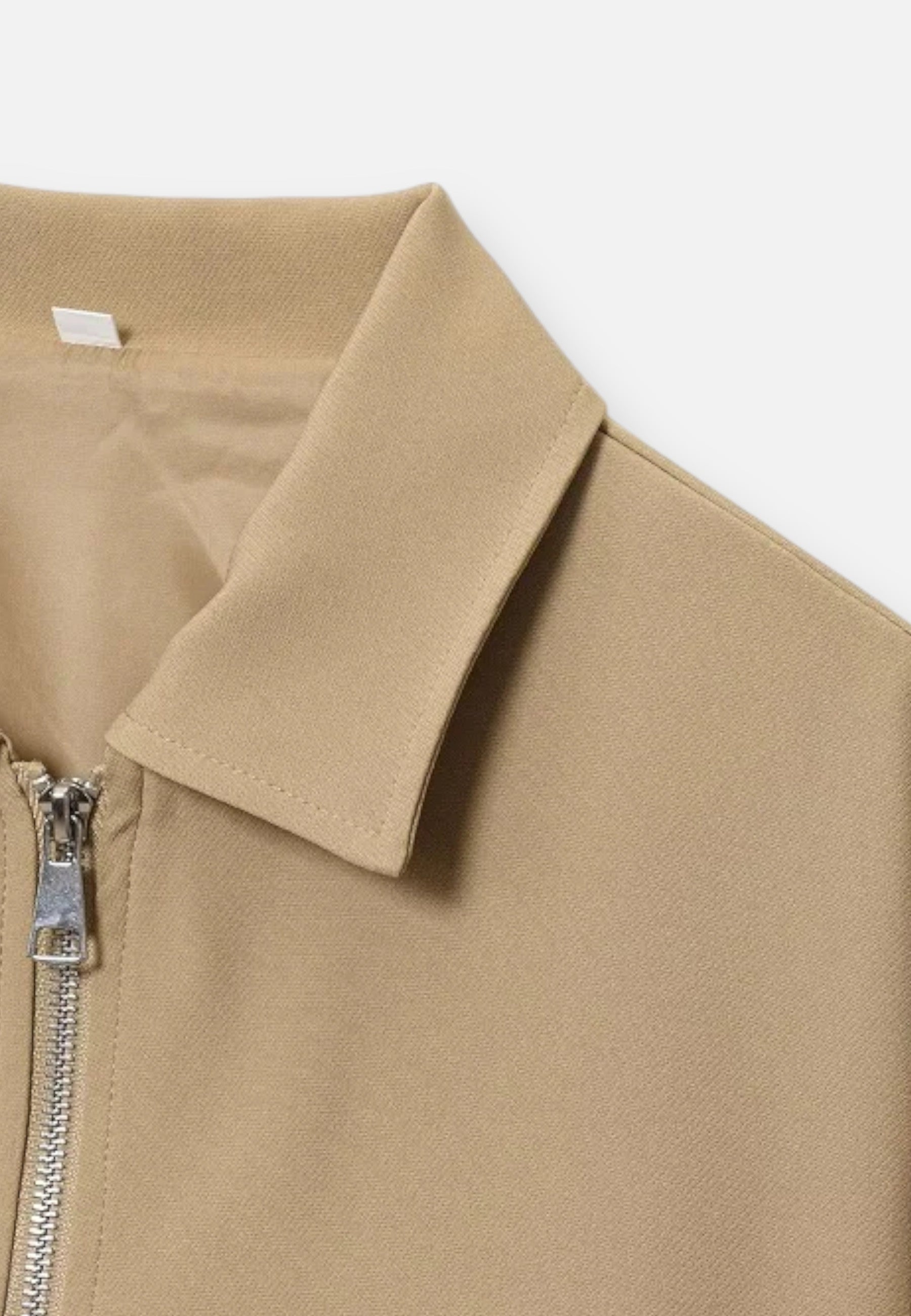 Chaqueta Bomber Corta para Mujer con Cremallera y Cuello de Solapa