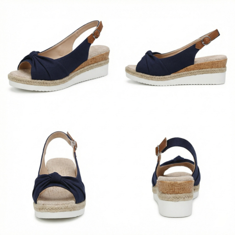 Sandalias de cuña para mujer — Plataforma cómoda con cierre de hebilla casual