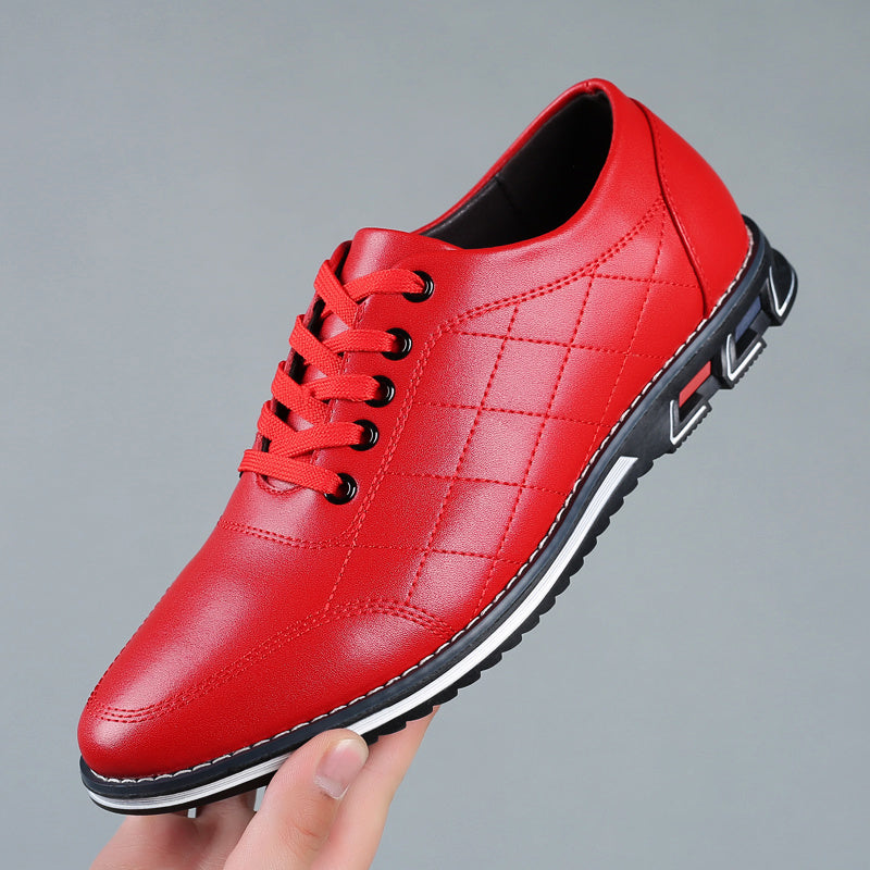 Chaussures habillées pour homme en cuir synthétique avec lacets et semelle en caoutchouc