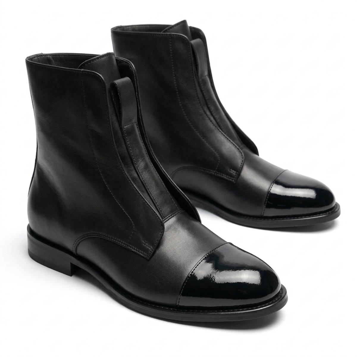 Botas Altas de Cuero para Mujer con Cordones y Cierre de Cremallera