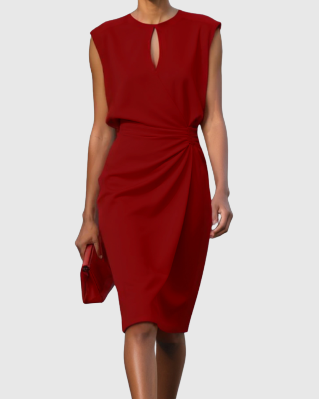 Vestido midi ajustado | vestido sin mangas para eventos