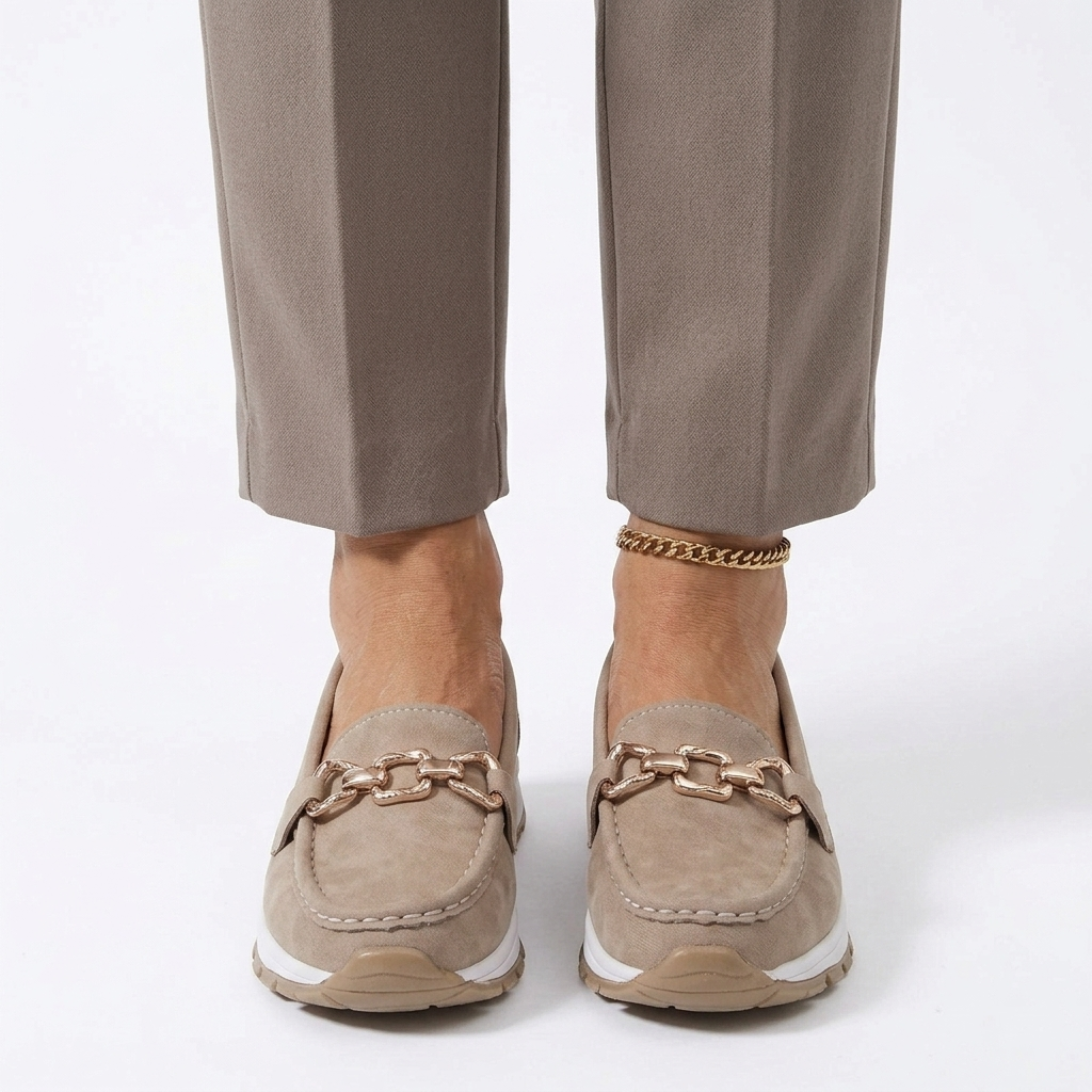 Mocasines mujer planos — calzado con hebilla para oficina