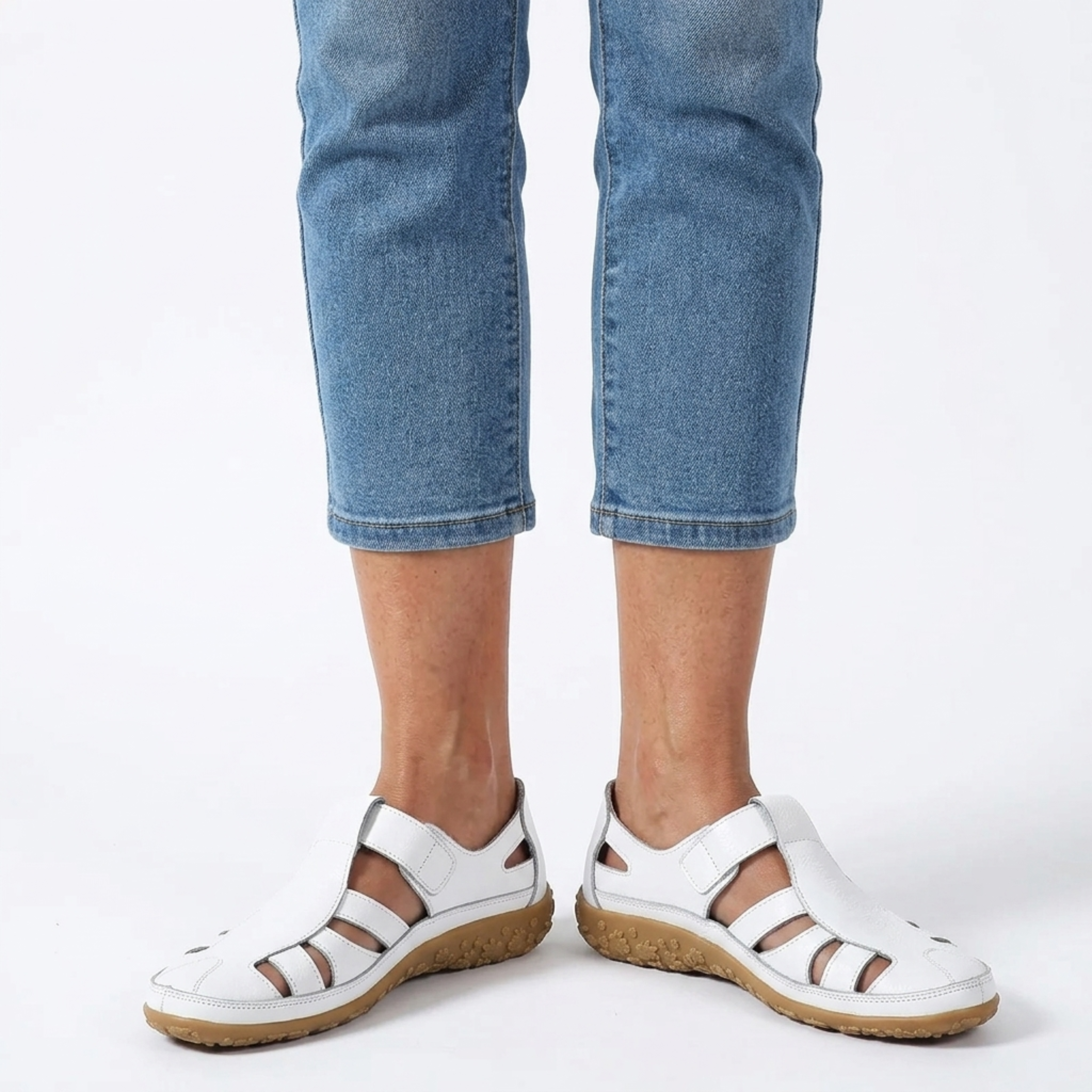 Sandalias romanas mujer — cuero con suela flexible para diario