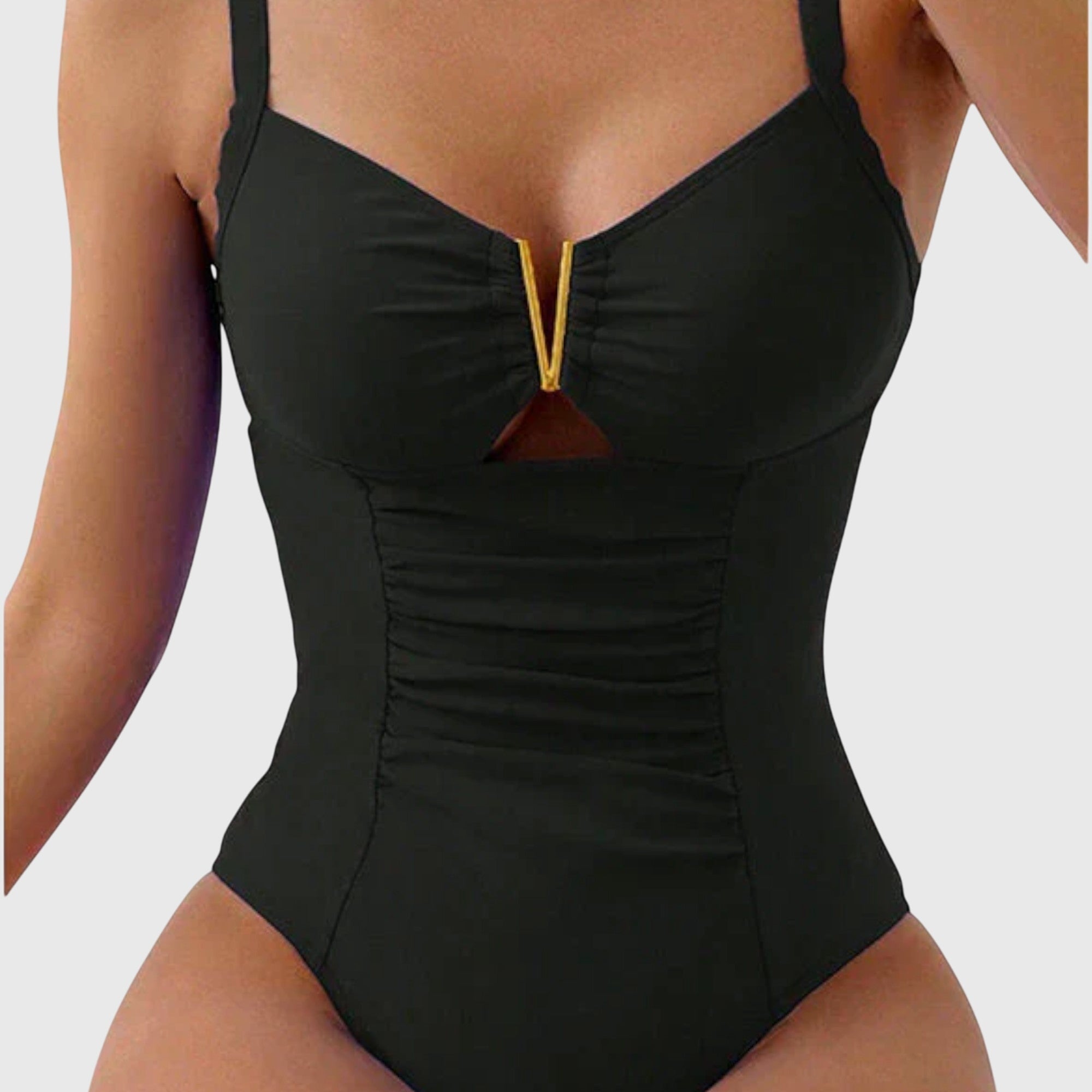 Bañador Tankini Set de Dos Piezas con Cuello en V y Talle Alto para Mujer