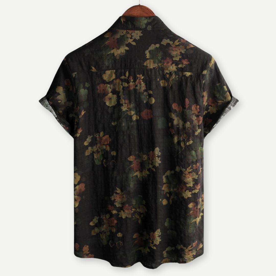 Camisa de flores para hombre - corte holgado de manga corta - casual