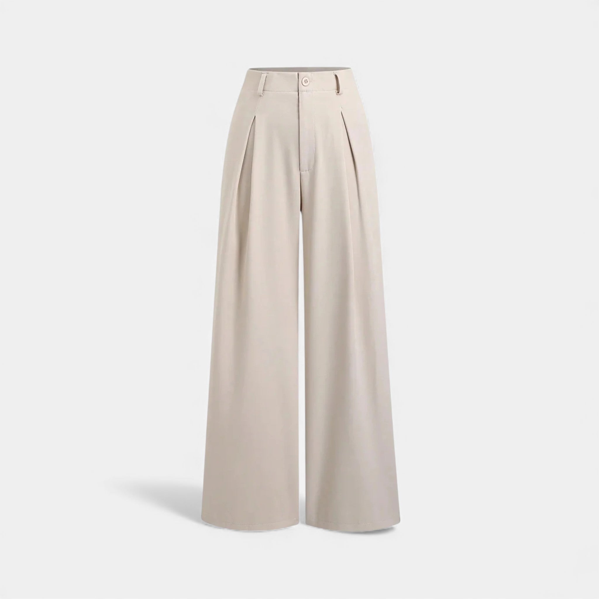Pantalones de Pierna Ancha con Pinzas Jacquard y Cintura Alta para Mujer