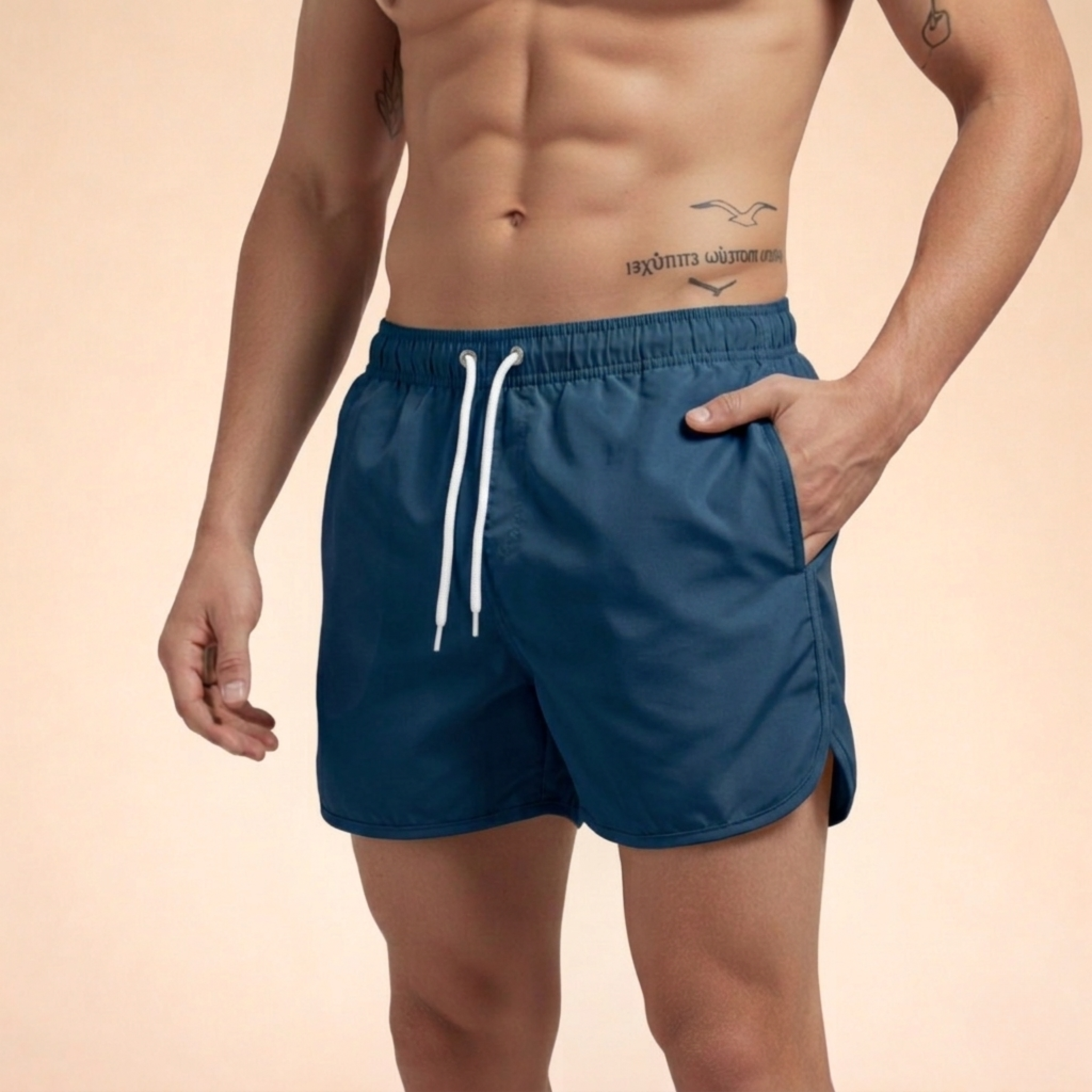 Bañador de natación para hombre - secado rápido con cordón ajustable - playa