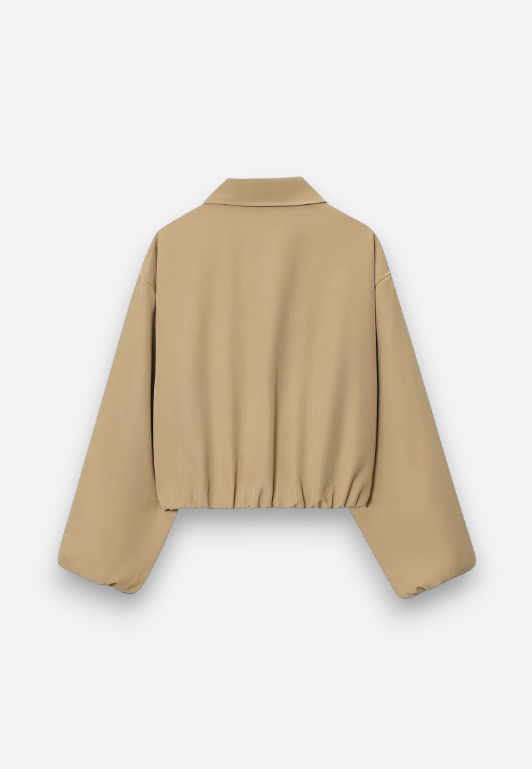 Chaqueta Bomber Corta para Mujer con Cremallera y Cuello de Solapa