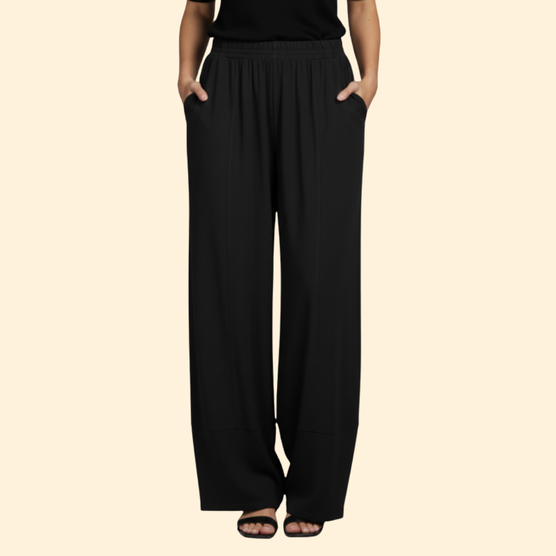 Pantalones de Pata Ancha para Mujer con Cintura Elástica y Corte Holgado