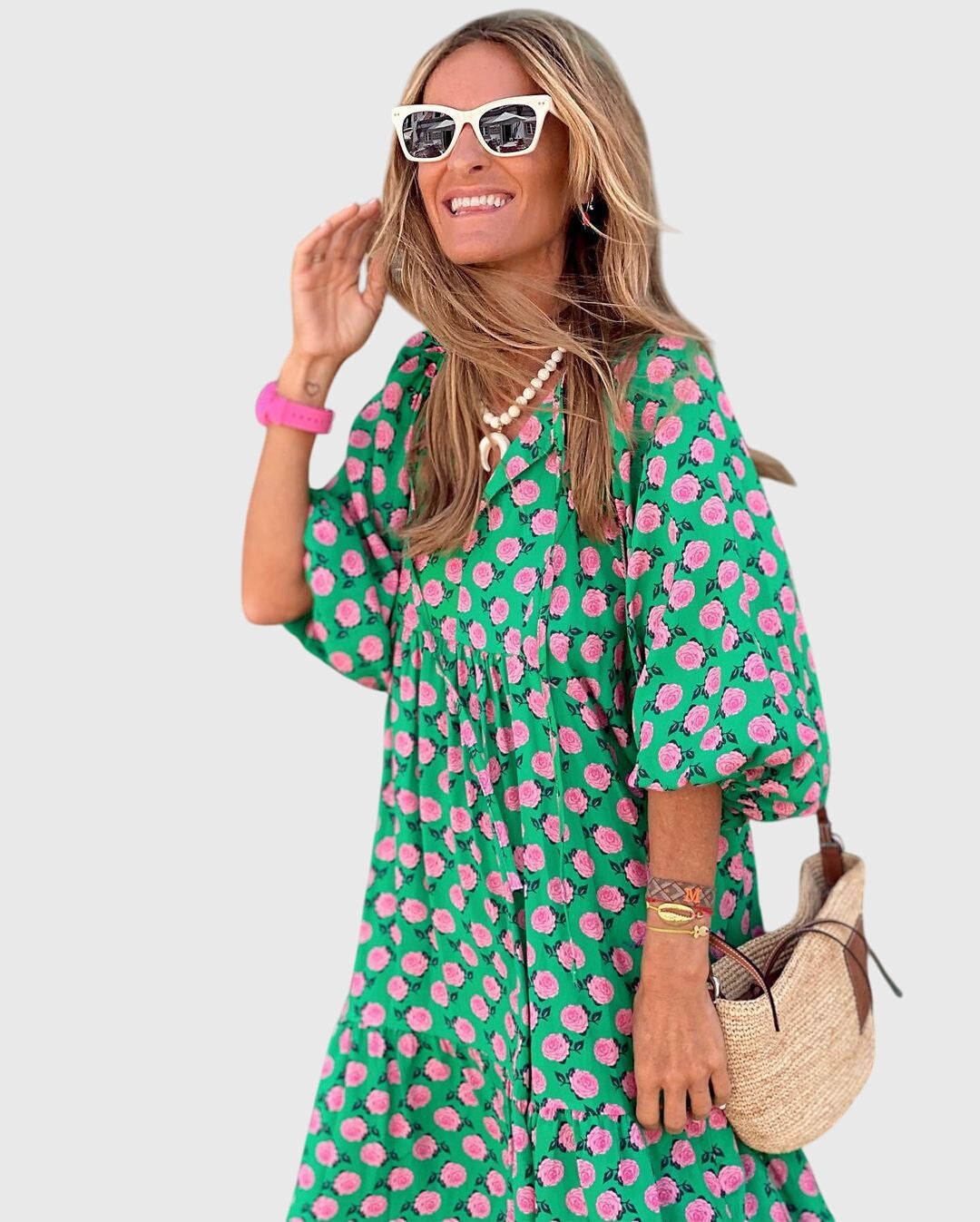 Vestido largo bohemio | vestido estampado para diario