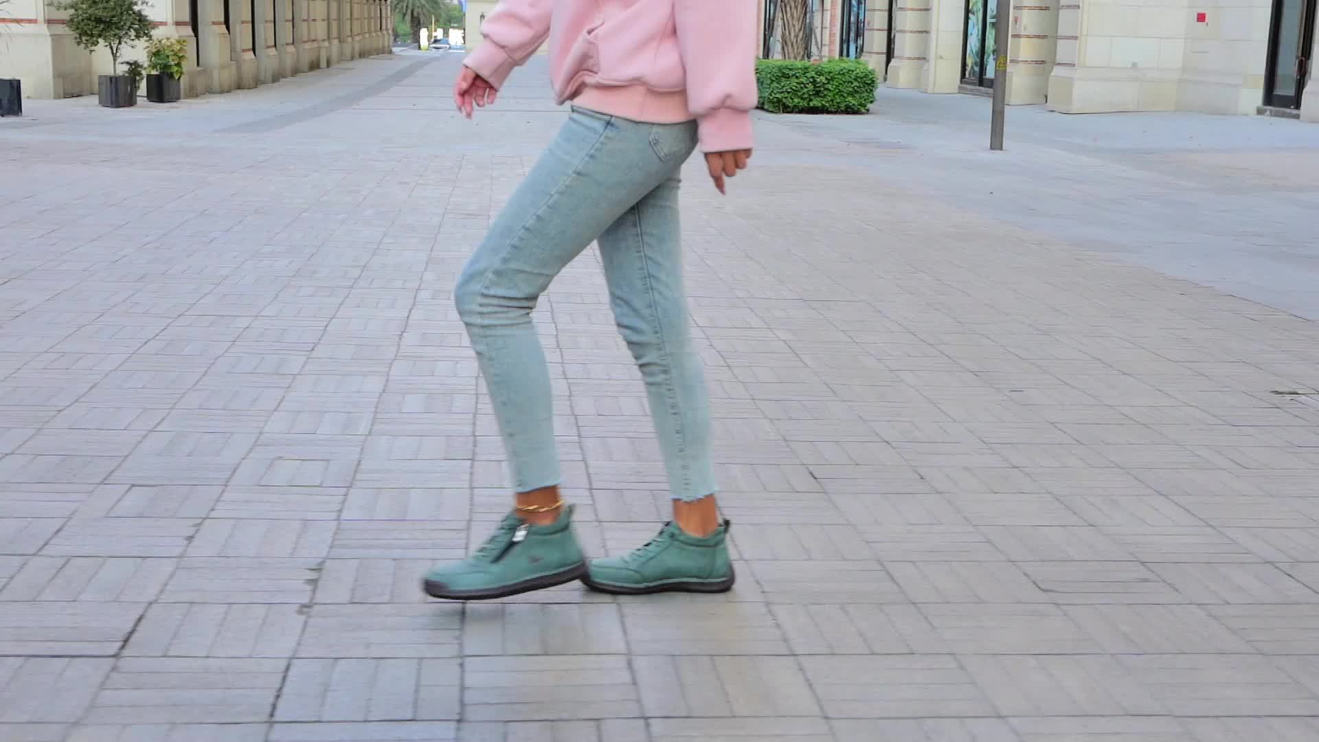Zapatillas de Caminar para Mujer con Cierre de Cremallera y Suela Amortiguada