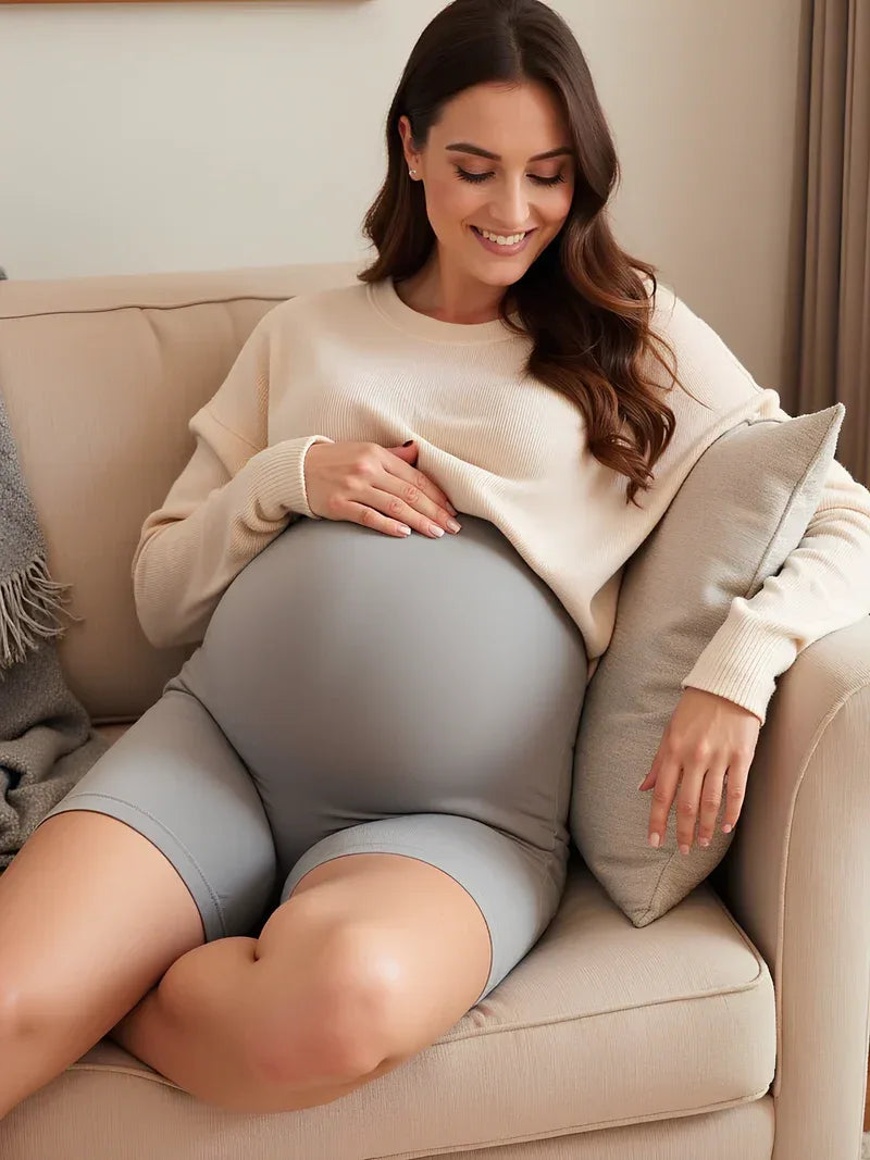 Pantalón corto maternidad talle alto soporte