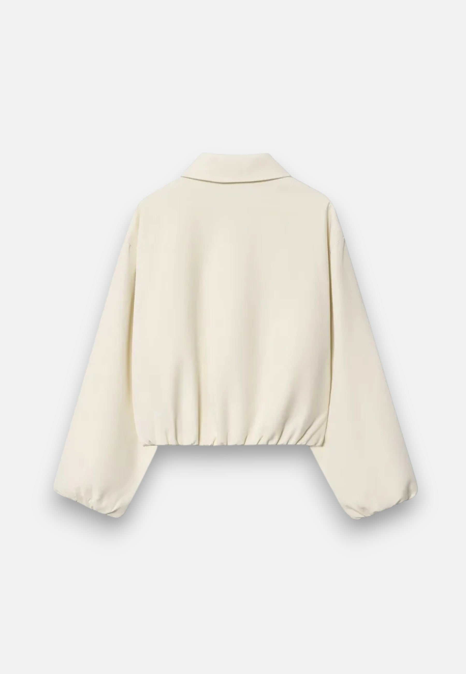 Chaqueta Bomber Corta para Mujer con Cremallera y Cuello de Solapa