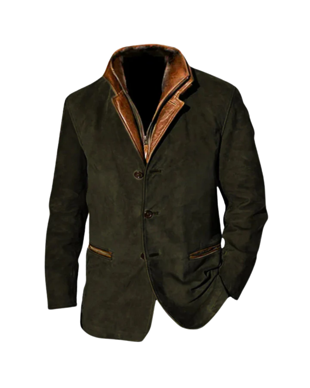 Pánská bunda ve vintage stylu s knoflíky a stojáčkem