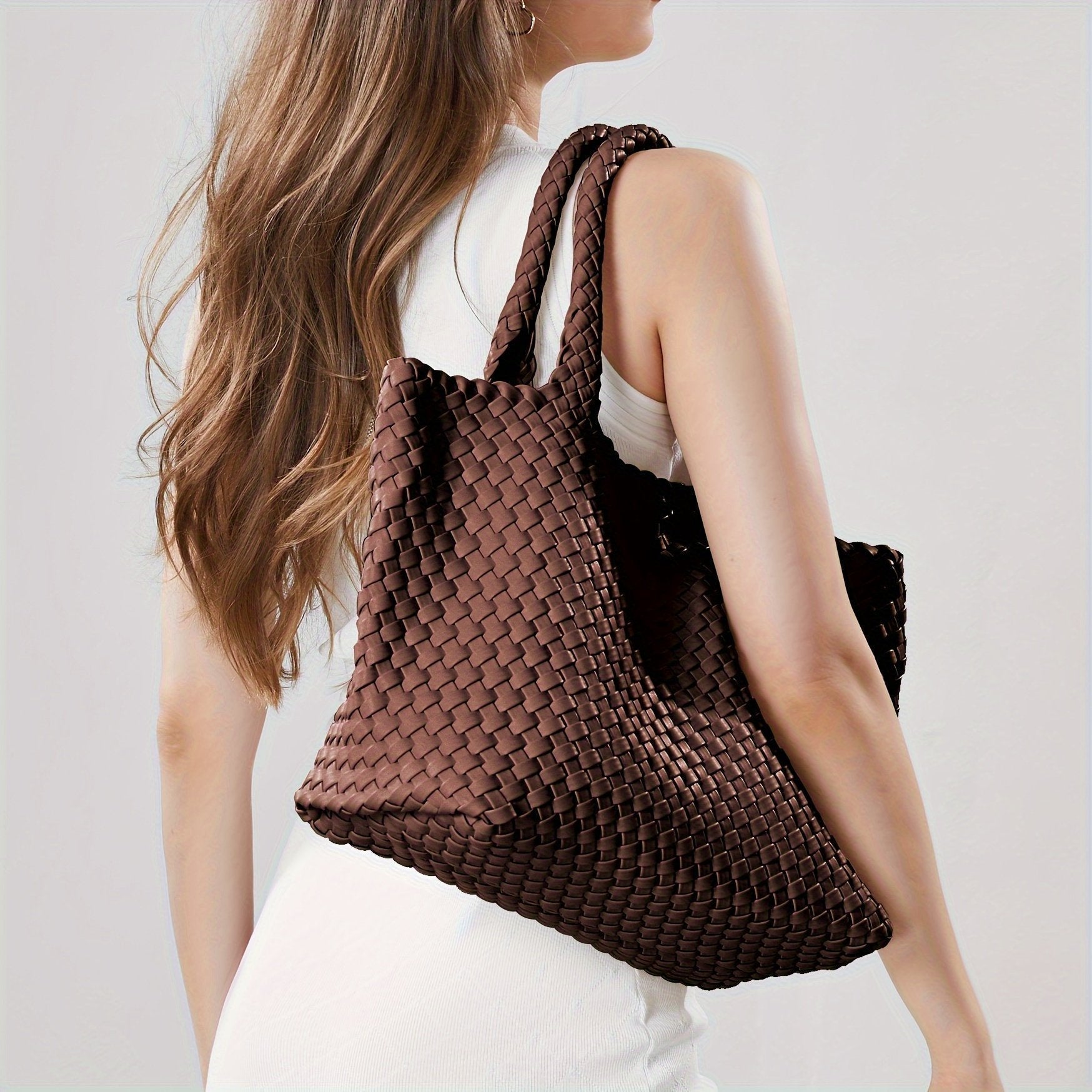 Bolso tote mujer tejido asa hombro gran capacidad