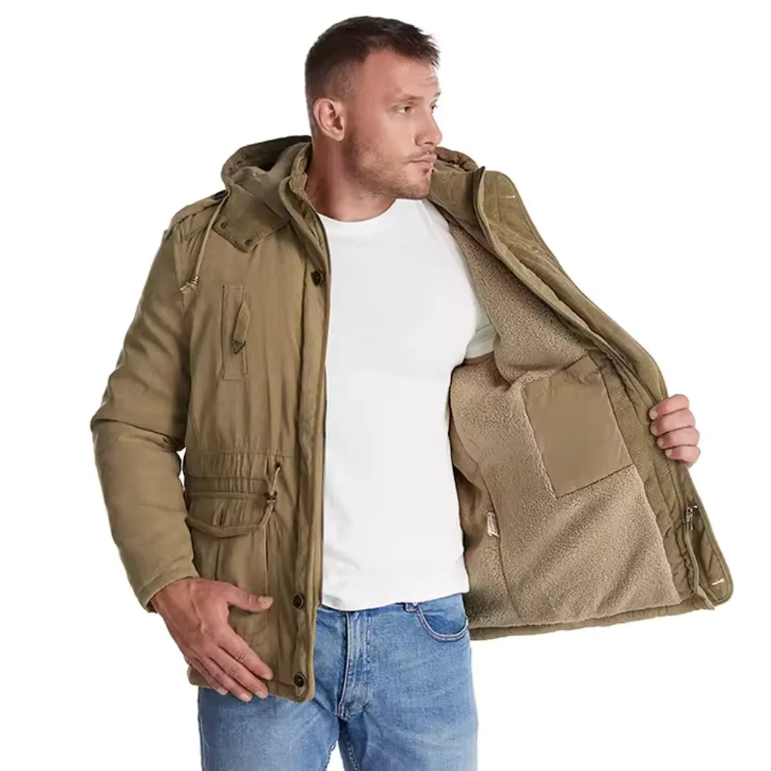 Chaqueta Impermeable y Cortavientos con Forro Polar y Capucha Desmontable