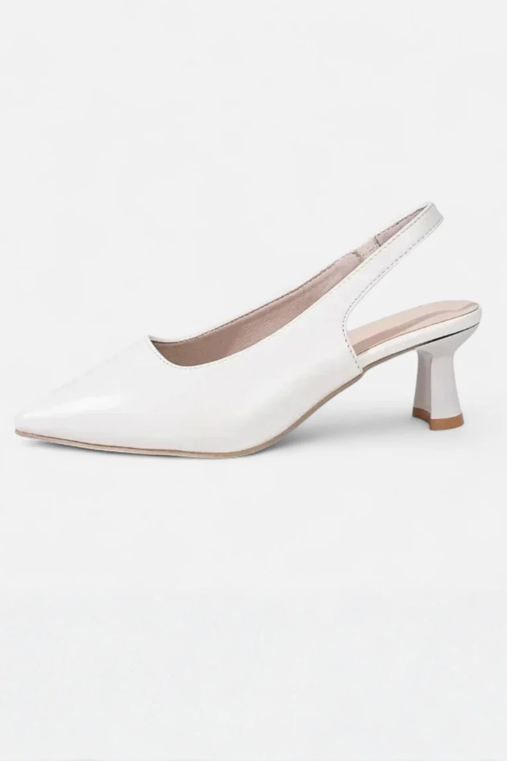 Γυναικεία επίσημα παπούτσια slingback με μυτερή μύτη και χαμηλό τακούνι kitten heel