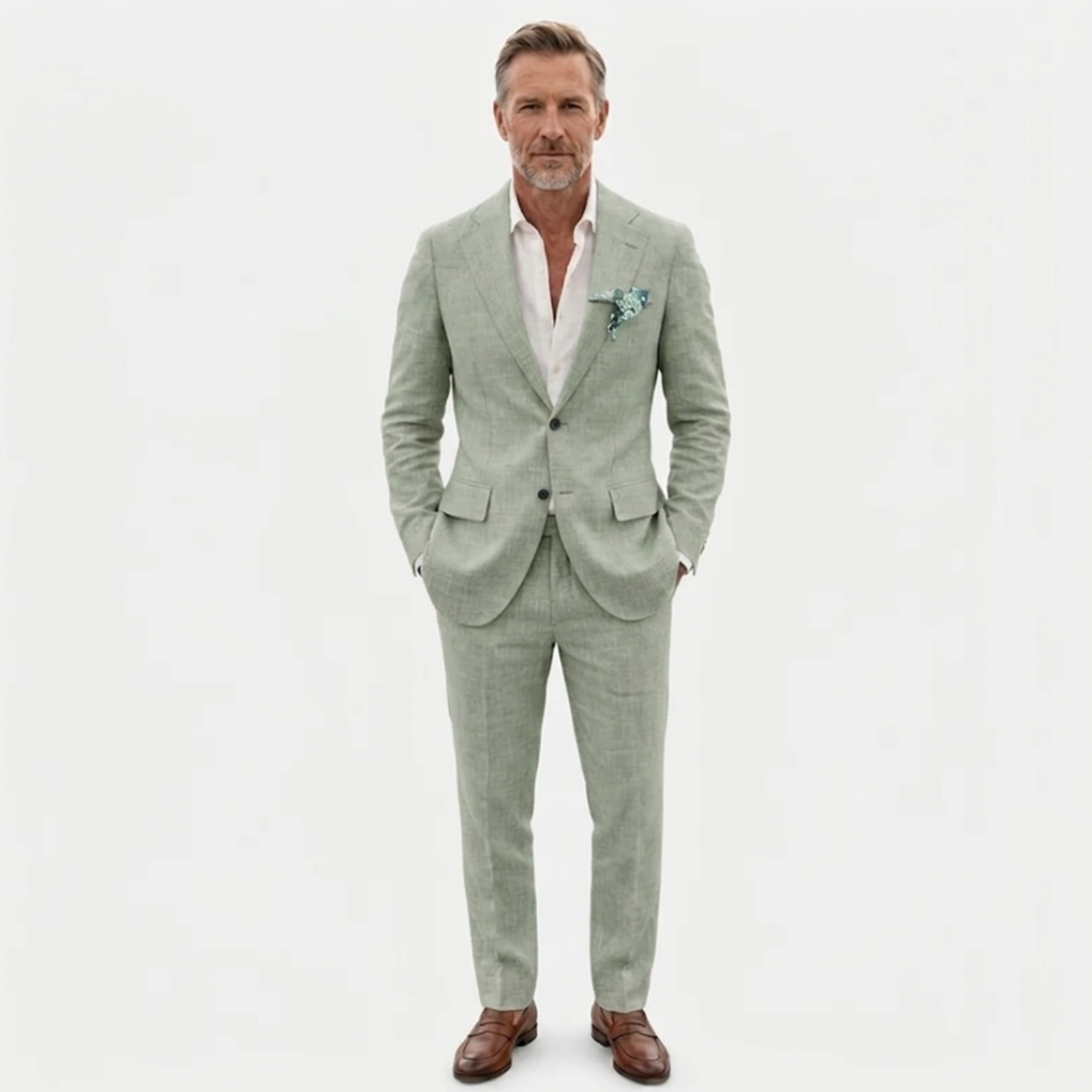 Traje de lino hombre slim fit | conjunto dos piezas formal para bodas