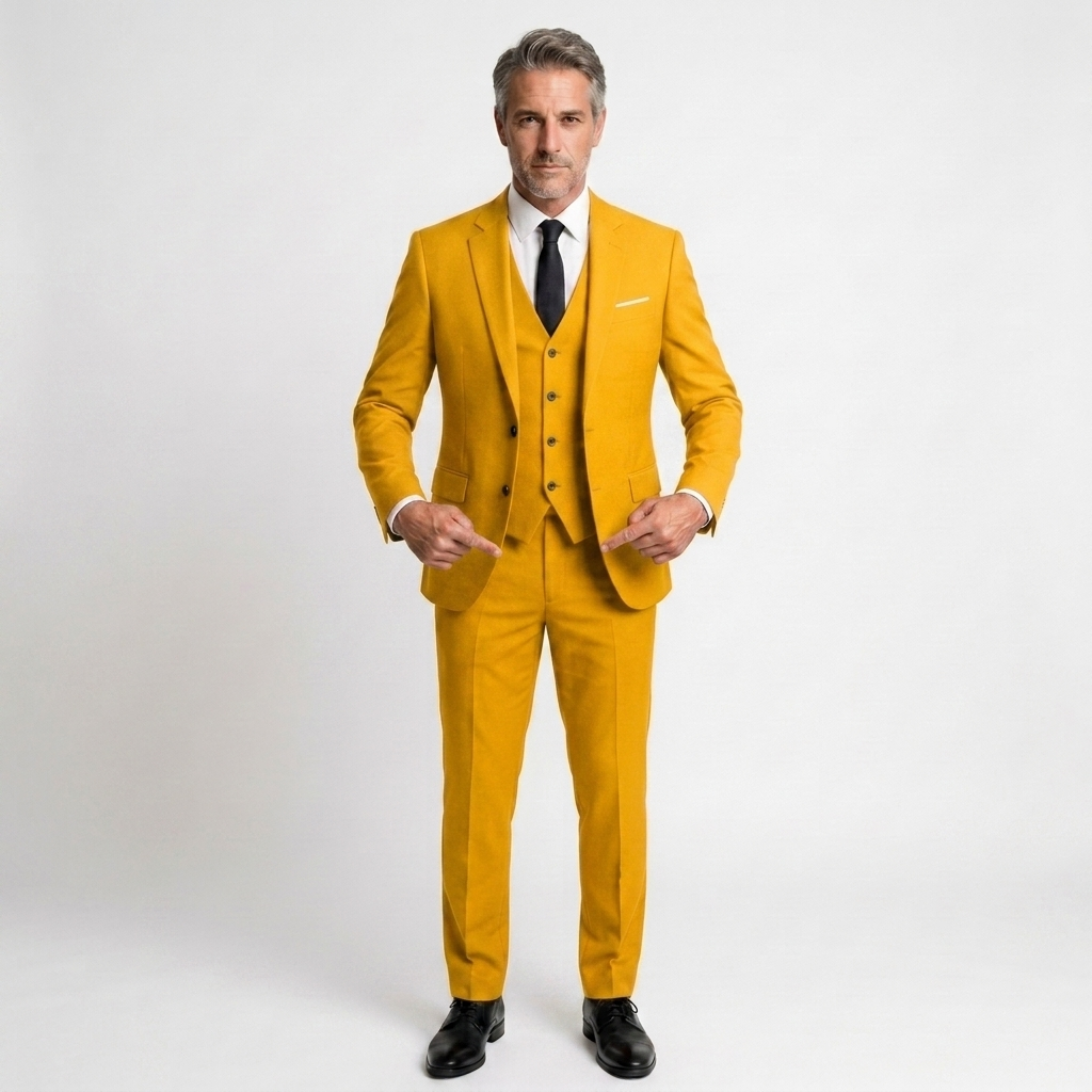 Férfi háromrészes öltöny slim fit | formális esküvői szett