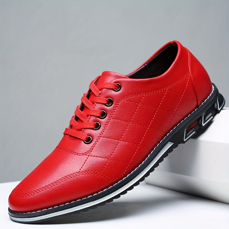 Chaussures habillées pour homme en cuir synthétique avec lacets et semelle en caoutchouc