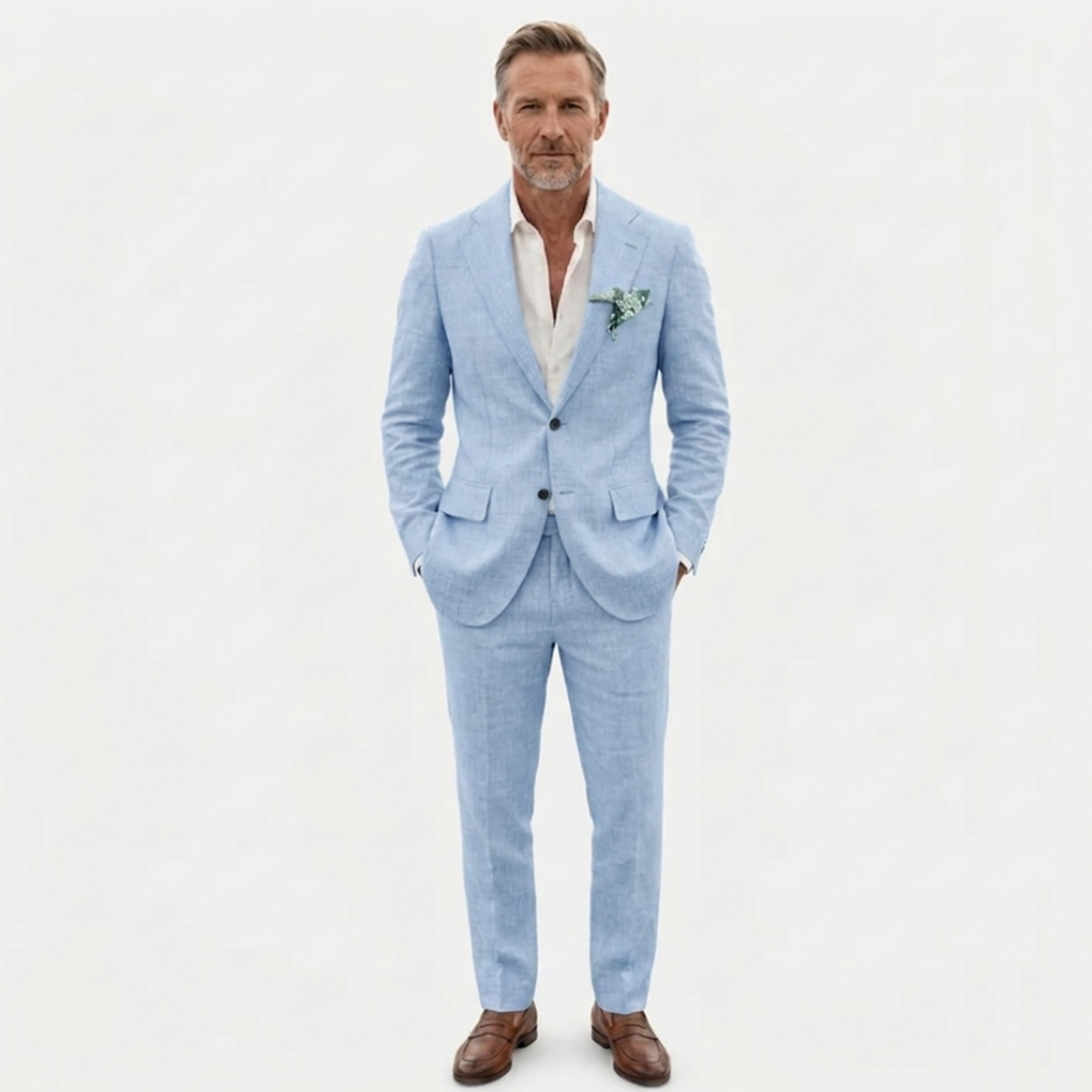 Traje de lino hombre slim fit | conjunto dos piezas formal para bodas