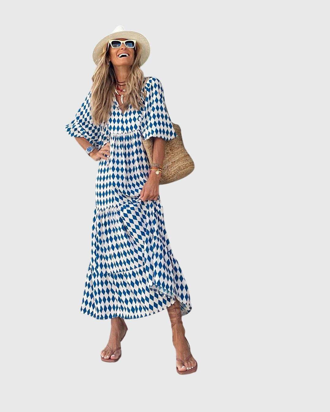 Vestido largo bohemio | vestido estampado para diario