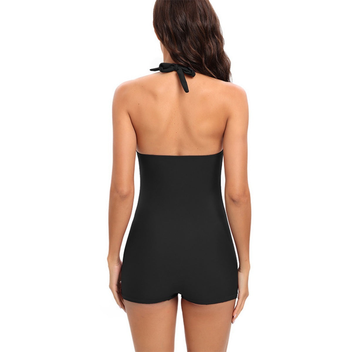 Women's One-Piece Swimsuit - Sporty Design with Shorts - Beach