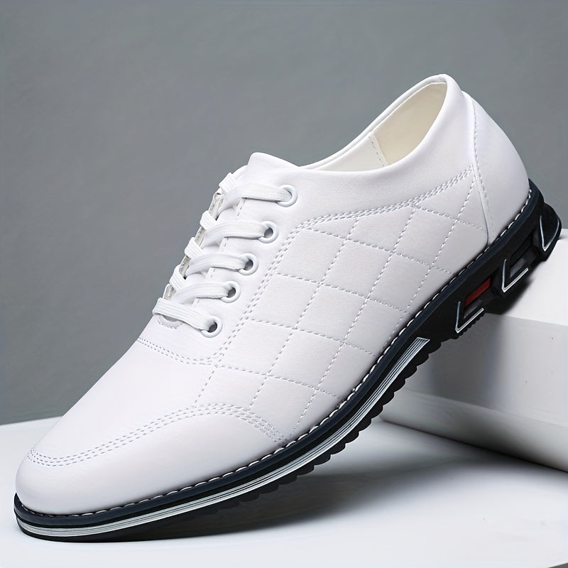 Chaussures habillées pour homme en cuir synthétique avec lacets et semelle en caoutchouc