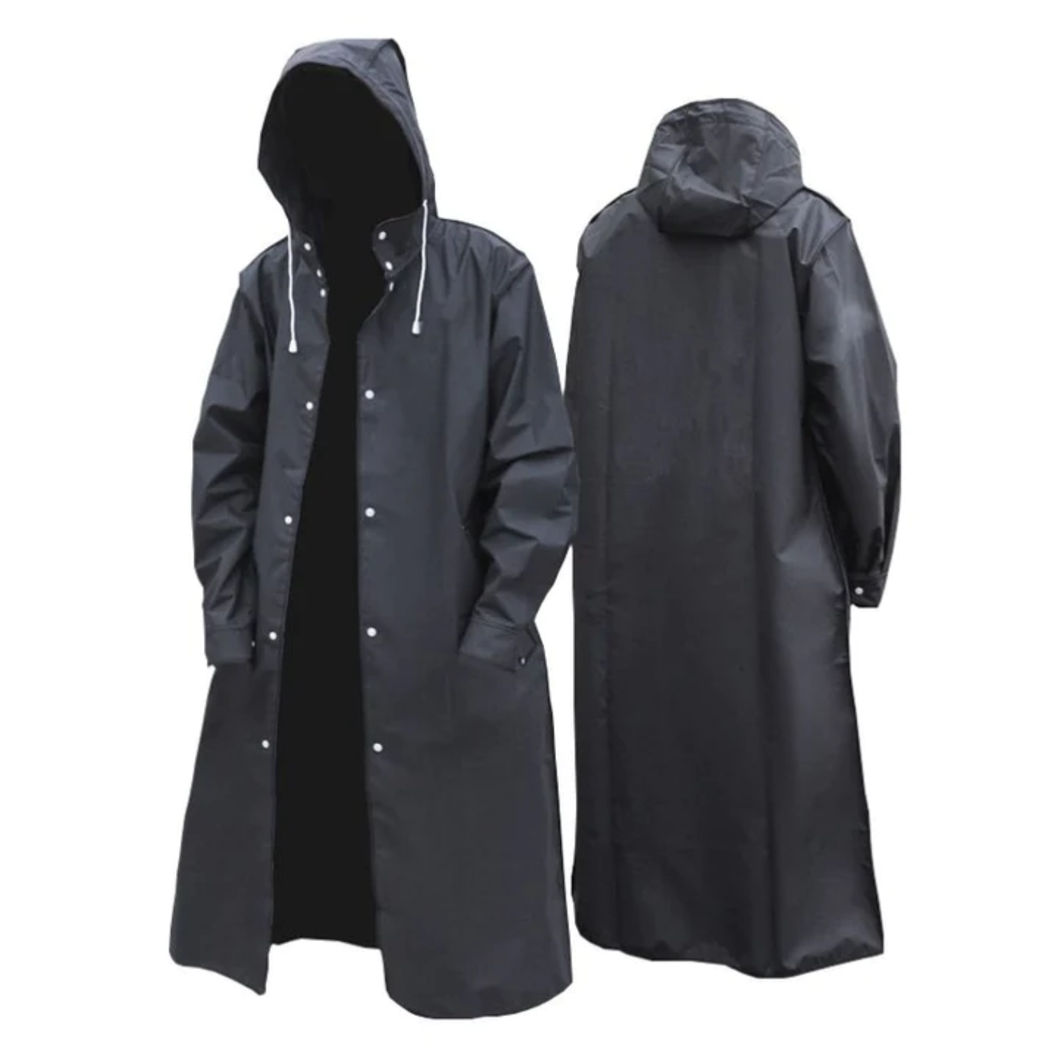 Chubasquero Largo para Hombre Impermeable y Transpirable con Capucha Ajustable