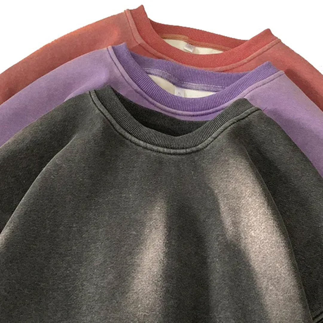 Sudadera Hombre Algodón Cuello Redondo Manga Larga Casual Ajuste Cómodo