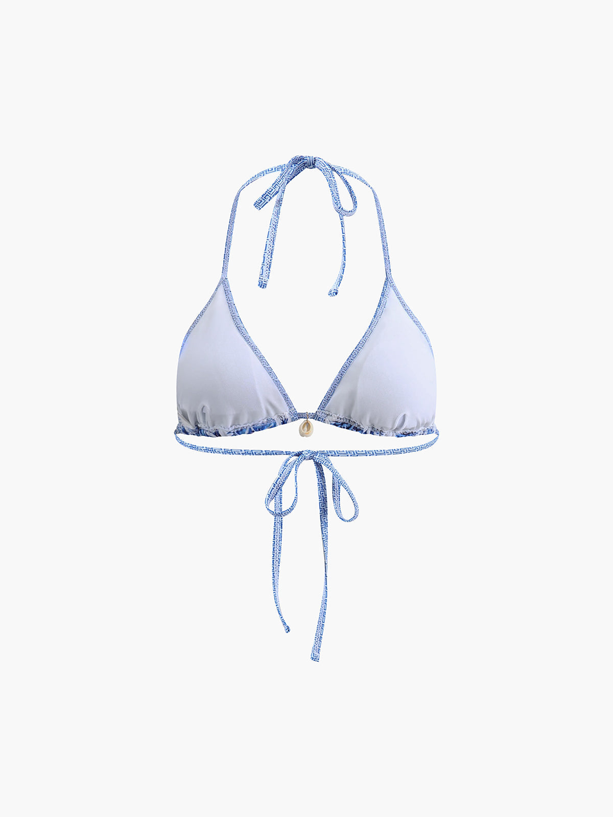 Bikini de Dos Piezas para Mujer con Cuello Halter y Relleno Extraíble con Estampado