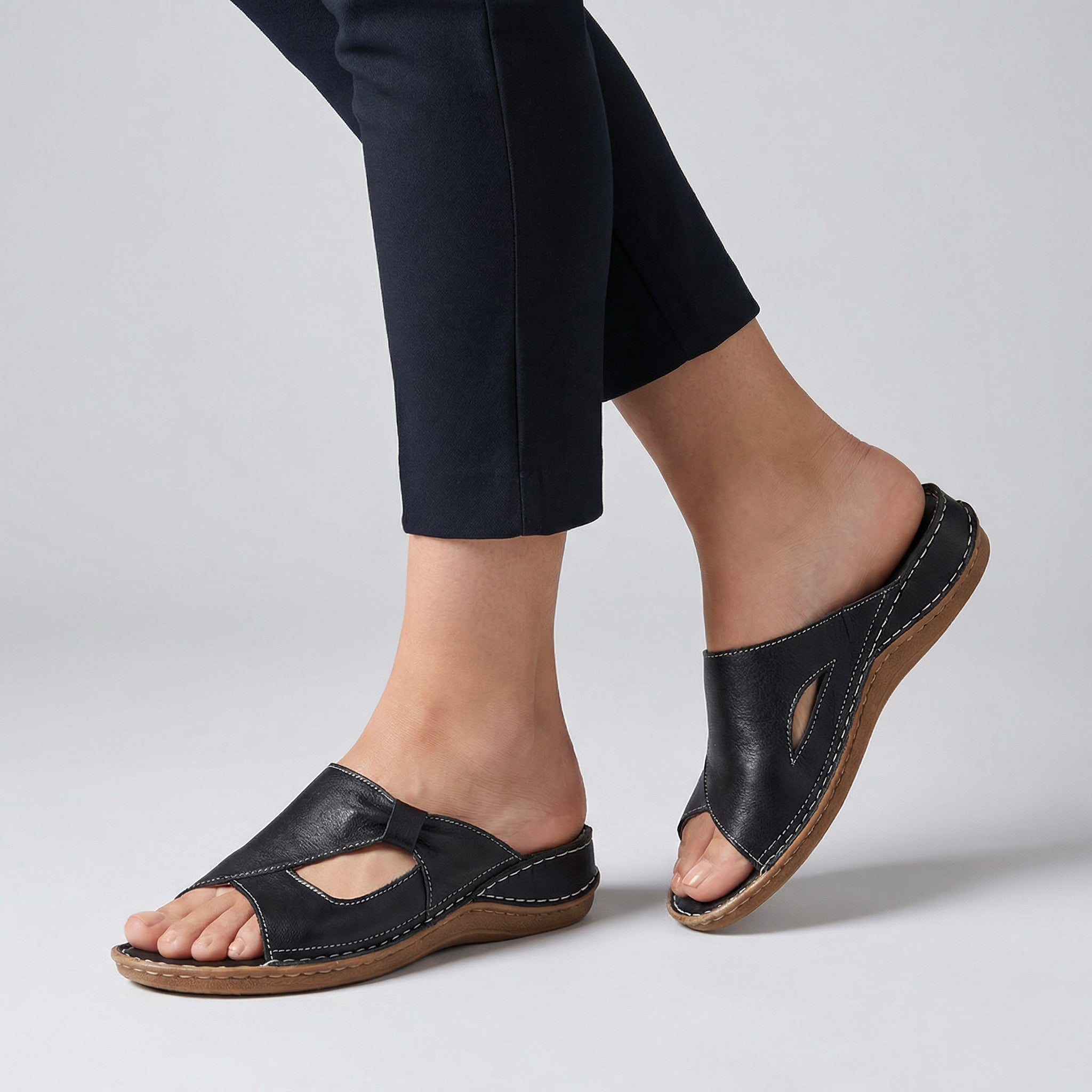 Sandalias de dedo para mujer con suela de apoyo y estilo casual