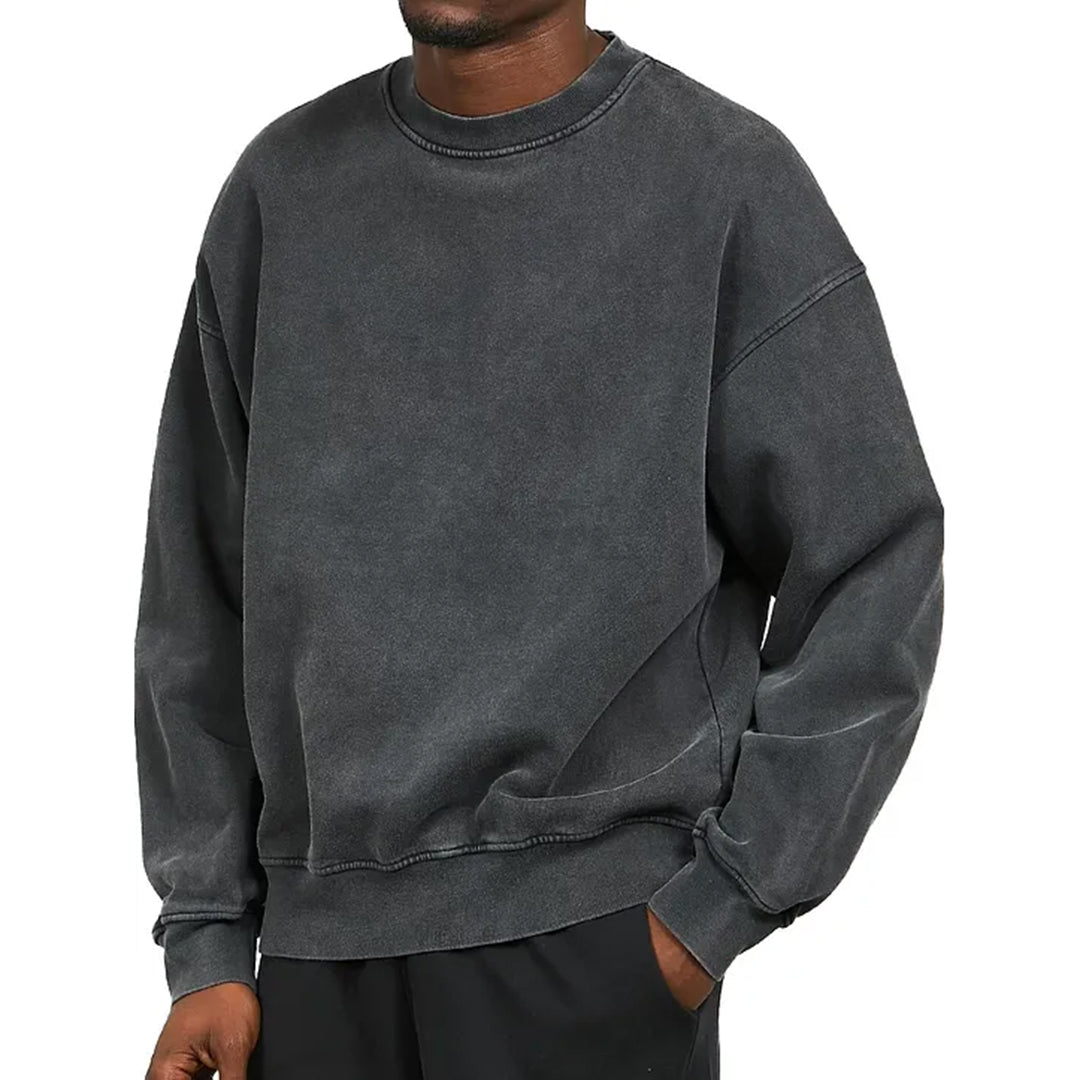 Sudadera Hombre Algodón Cuello Redondo Manga Larga Casual Ajuste Cómodo
