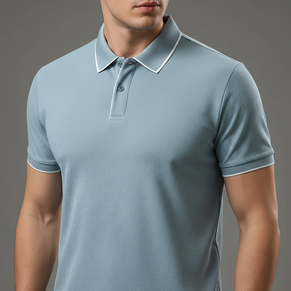 Polo de punto con textura para hombre — casual