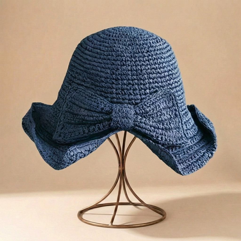 Sombrero de sol tipo pescador para mujer - ala ancha con lazo - playa vacaciones
