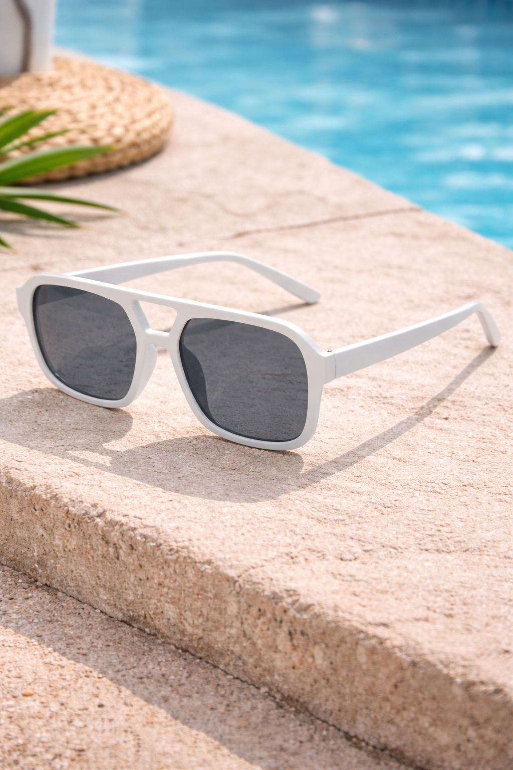 Gafas de Sol Rectangulares Unisex Montura Ligera de Plástico Protección UV