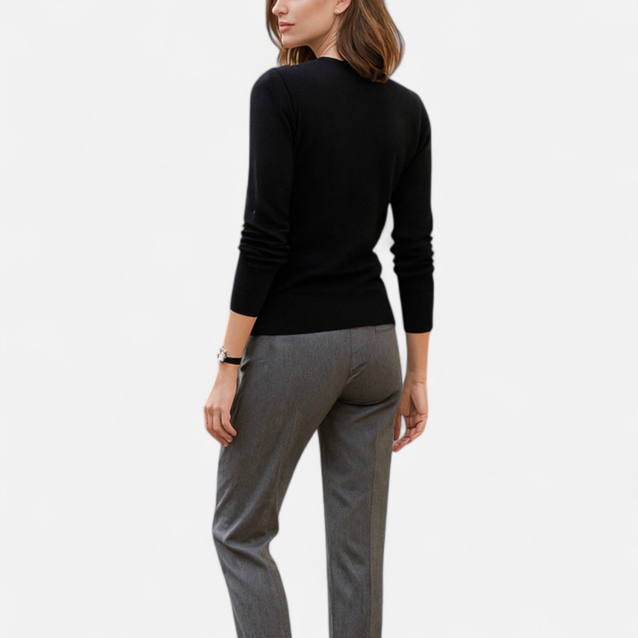 Jersey Mujer Lana Merino Cuello Redondo Slim Fit