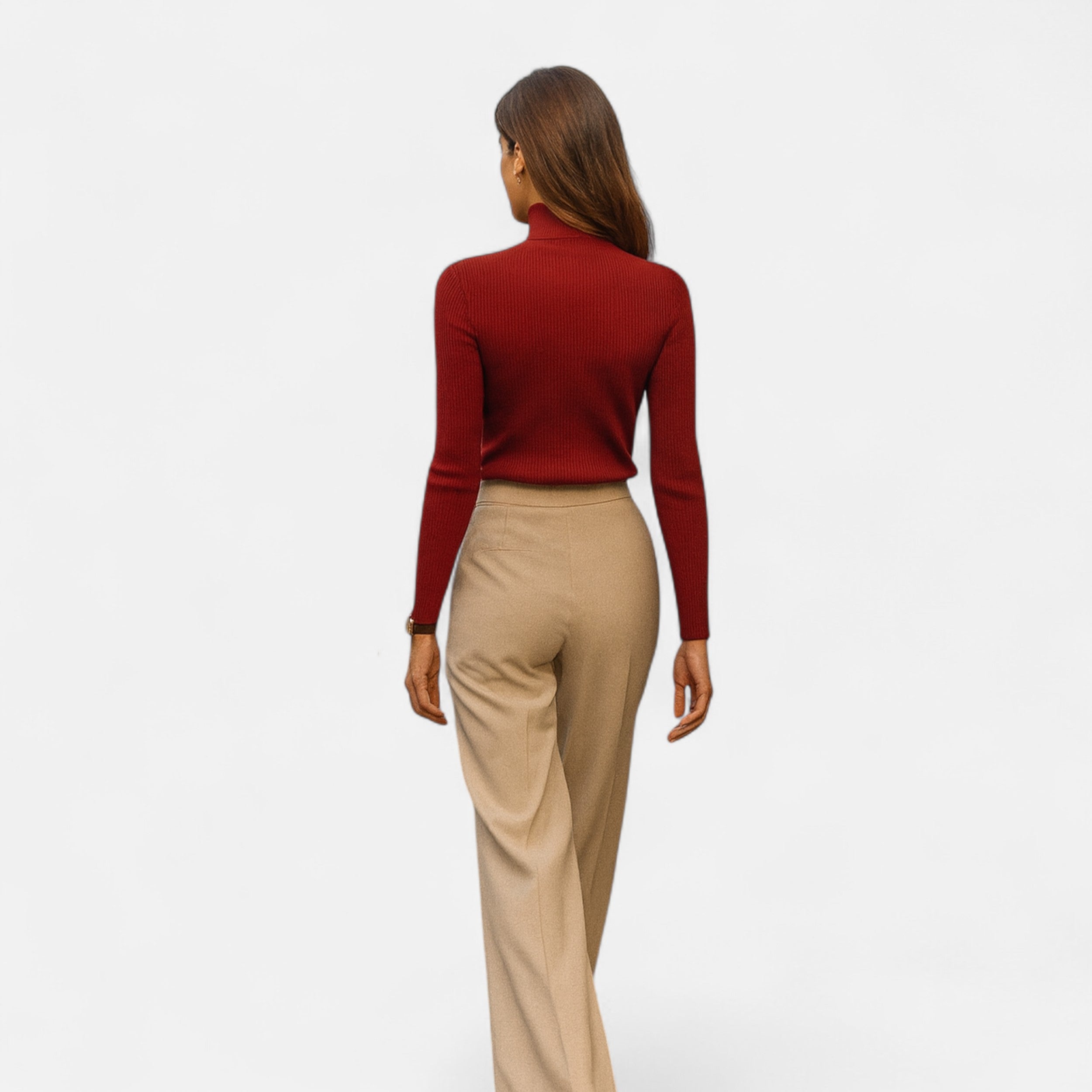 Jersey Cuello Alto Mujer Elegancia Atemporal en Cachemira