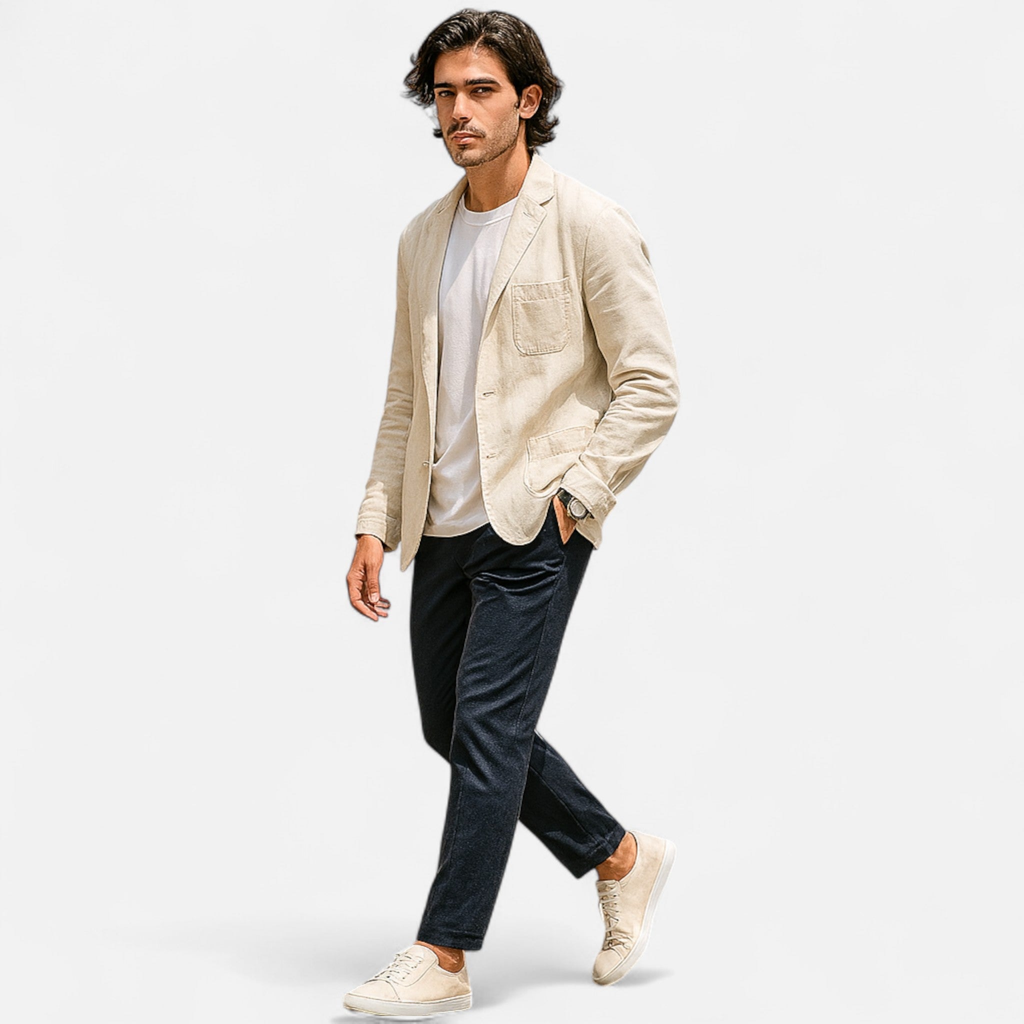 Blazer décontracté homme Élégance intemporelle en lin