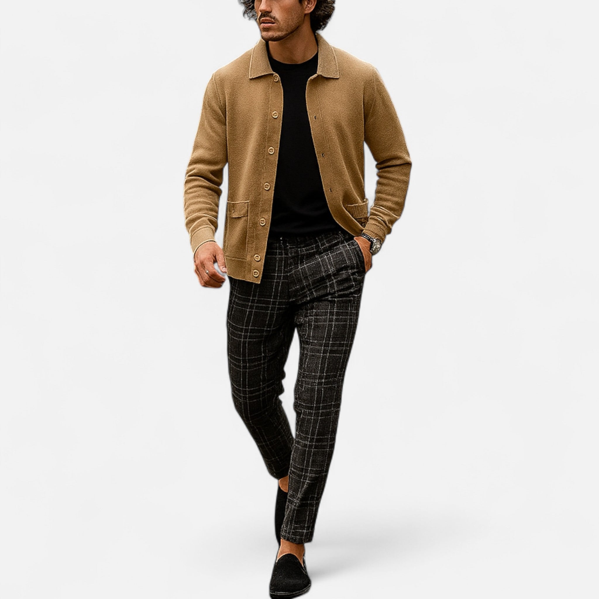 Chinos Hombre Slim Fit Cuadro Clásico con Stretch