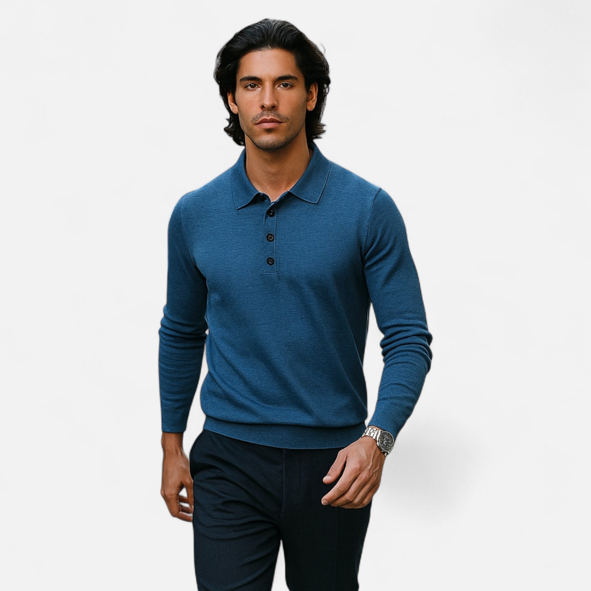 Camisa Polo Hombre Merino Suave Corte Clásico