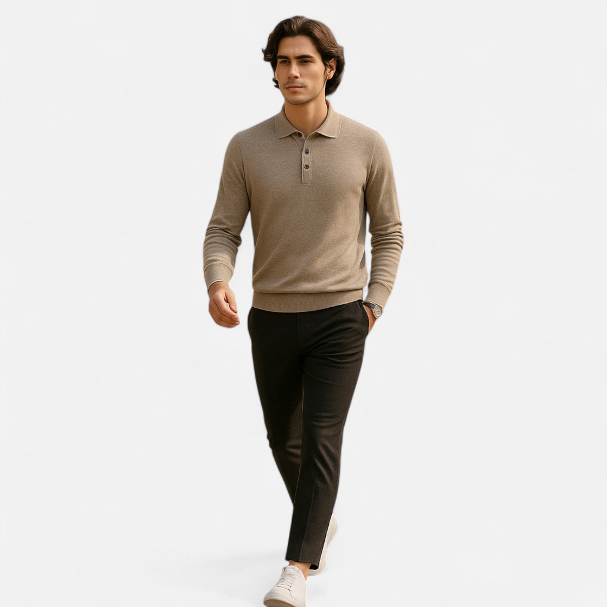 Camisa Polo Hombre Merino Suave Corte Clásico