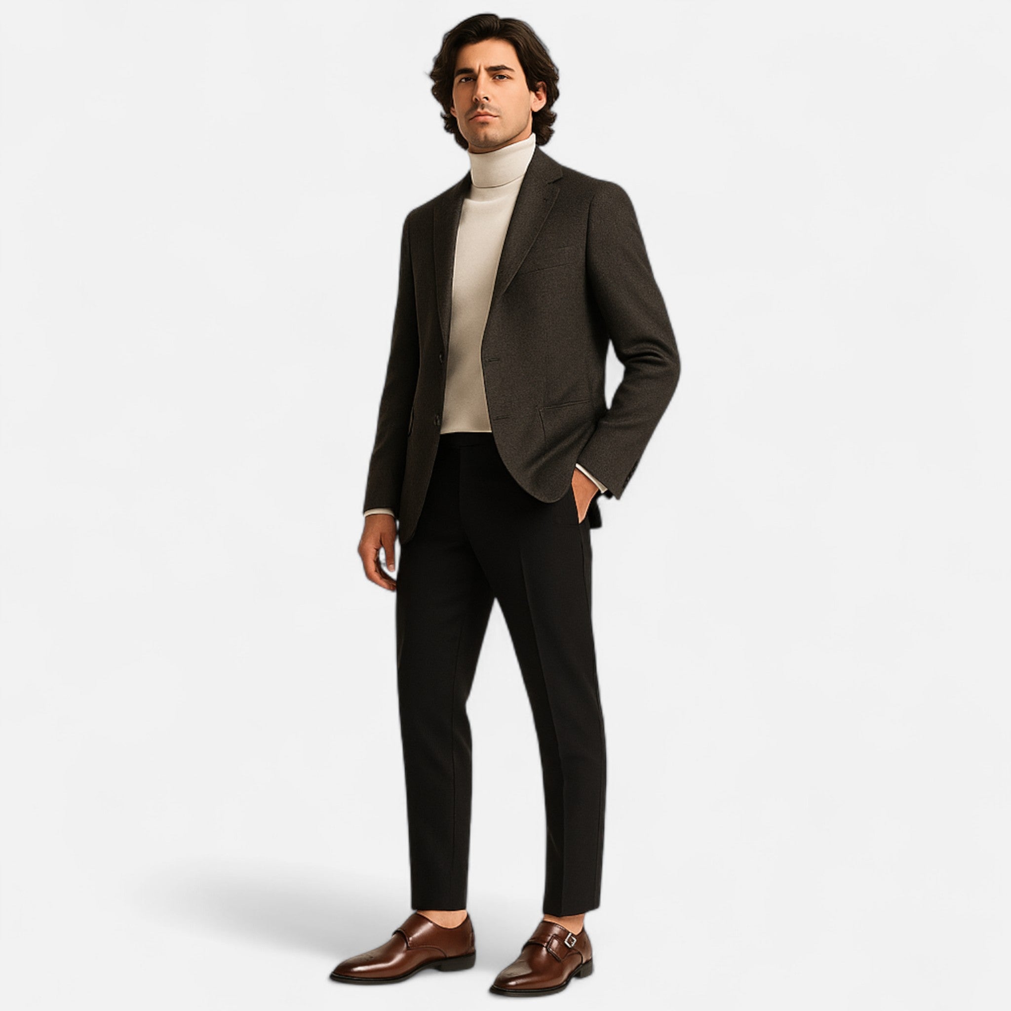 Zapatos Monk Strap Hombre Ashford Puntera Perforada